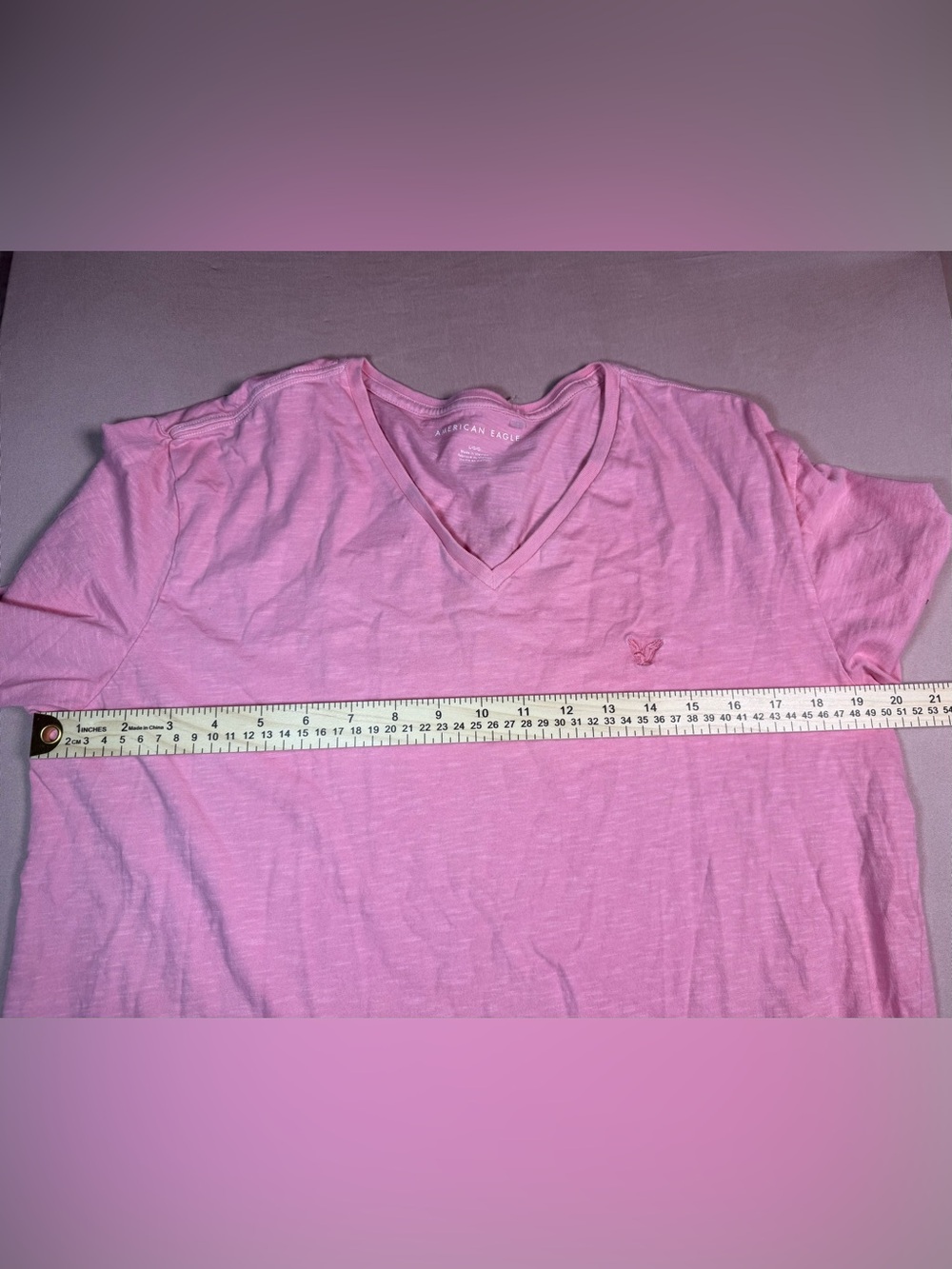 American Eagle Outfitters Women's Pink V Neck Short Sleeve Size L - Picture 6 of 8